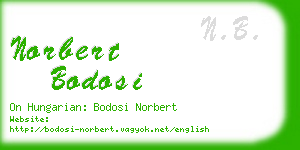 norbert bodosi business card